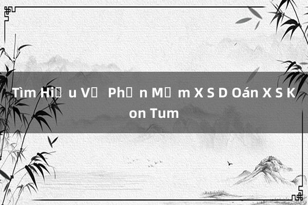 Tìm Hiểu Về Phần Mềm X S D Oán X S Kon Tum