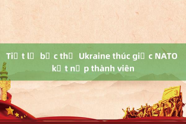 Tiết lộ bức thư Ukraine thúc giục NATO kết nạp thành viên