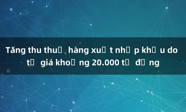 Tăng thu thuế hàng xuất nhập khẩu do tỷ giá khoảng 20.000 tỷ đồng