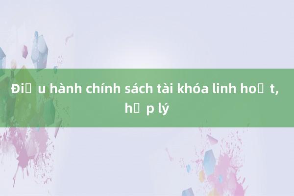 Điều hành chính sách tài khóa linh hoạt， hợp lý