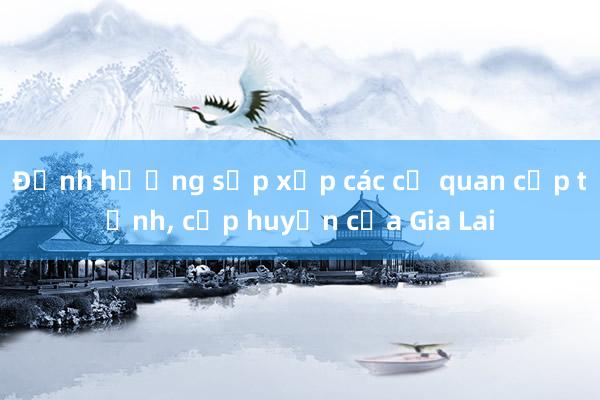 Định hướng sắp xếp các cơ quan cấp tỉnh， cấp huyện của Gia Lai