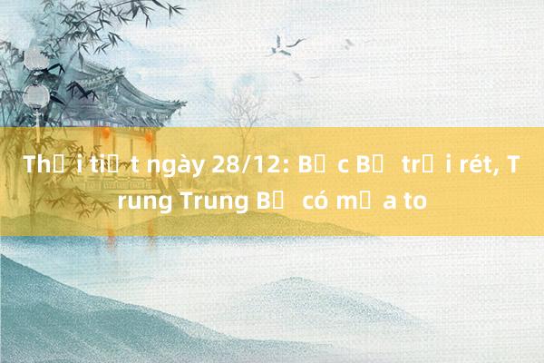 Thời tiết ngày 28/12: Bắc Bộ trời rét， Trung Trung Bộ có mưa to